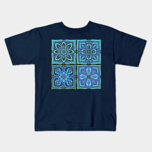 Moroccan Tiles - cornflower blue Kids T-Shirt